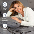 Twin Size 3 Piece Sheet Set - Comfy Breathable & Cooling Bed Sheets Set - Hotel Luxury Bedding for Women, Men, Kids, Teens, Boys & Girls - Deep Pockets, Ultra-Soft, Wrinkle Free - Oeko-Tex - Dark Grey