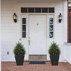 2FT Artificial Cedar Topiary Tree Lifelike Faux Cedar Pines Christmas Trees UV Rated Faux Shrubs Everygreen Plants for Front Porch Outdoor Decor Set of 2