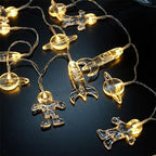 50 LED Children's Room LED String Light Astronaut Spaceship Rocket Pendants Holiday Party Lights Wall Window Nursery or Kids room Decor Wedding Around the Garden Party Patio Christmas (Warm White)