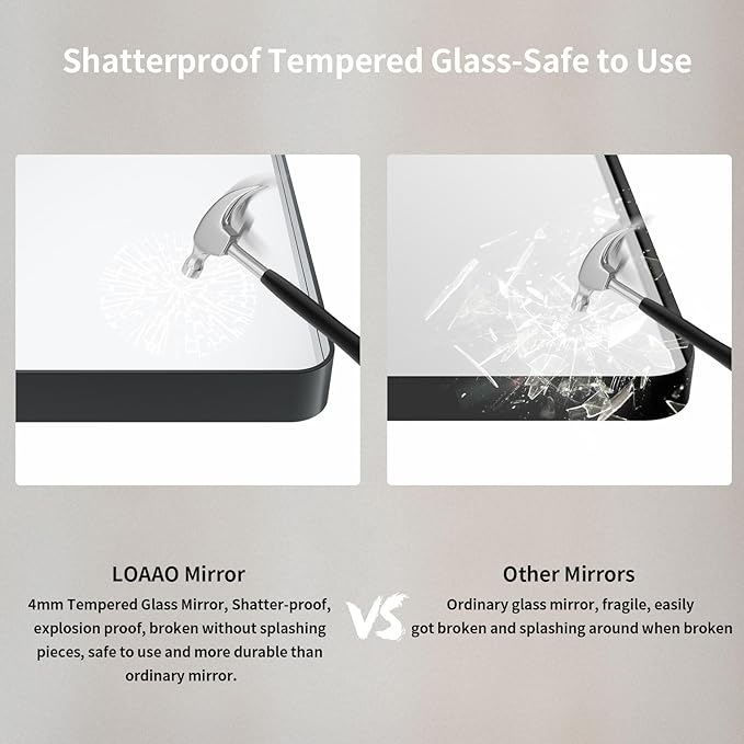 LOAAO 77X36 Inch Black Metal Framed Bathroom Mirror for Wall, Matte Black Bathroom Vanity Mirror Farmhouse, Large Rounded Rectangle Mirror, Anti-Rust, Tempered Glass, Hangs Horizontally or Vertically