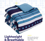 Sweet Home Collection 7 Piece Comforter Set Bag Solid Color All Season Soft Down Alternative Blanket & Luxurious Microfiber Bed Sheets, Marino, Queen