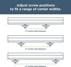 Franklin Brass Adjusta-Pull (5-Pack) Adjustable Drawer Pulls | Fits 1 to 4 Inch Hole Centers | Satin Nickel Cabinet Handles| Modern Arch P43970K-SNM-CP