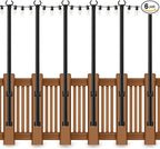 6 Pack 5Ft String Light Poles,Outside String Lights,Outdoor Light Poles,Metal Poles Stand for Patio,Backyard,Deck