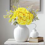 Auihiay 64pcs Hydrangea Artificial Flowers, Yellow Silk Hydrangea Heads with Stems, Hydrangea Flowers for DIY Wedding Centerpiece Baby Shower Home Party Decor (Yellow)