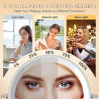 Auxmir Rechargeable Wall Mounted Lighted Makeup Mirror, 8" Double Sided 1X/10X Magnifying Vanity Mirror, 3 Color Lights Touch Dimmable Bathroom Cosmetic with 360° Swivel 13 Inch Extendable Arm, Chrome