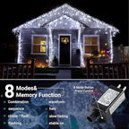 Quntis 164ft 2000 LED Cluster Christmas String Lights - 8 Modes Christmas Tree Lights - Outdoor Waterproof Dark Green Wire Christmas Lights Plug in for Holiday Wedding Party Home Decor, White
