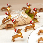 BOHON Dachshund Christmas Lights 10ft 30 LEDs Weiner Dog Christmas Decorations Fairy String Lights Battery Operated Dachshund Gift for Indoor Party Tree Puppy Pet Themed Ornament with Remote