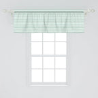 Ambesonne Pastel Window Valance Pack of 2, Horizontal Wavy Lines White Striped Abstract Soft Toned Nautical Art Display, Rod Pocket Curtain Valances for Kitchen Bedroom, 54" X 18", Almond Green White