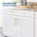 JOY DECOR 12 Pack Cabinet Handles, Gold Cabinet Pulls, 3-3/4 Inch Kitchen Closet Handles Square Drawer Pulls Stainless Steel Drawer Hardware, 96mm Hole Centers
