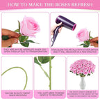 Hananona 50 Artificial Roses in Bulk, Fake Silk Pink Roses Realistic Roses for Wedding Centerpieces Flower Arrangement Home Decor (50, Pink)