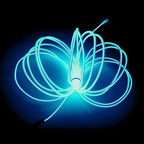 MaxLax EL Wire Ice Blue, 32.8ft/10m Portable Battery Pack Neon Light Strip 360° Cuttable Glowing Rope Lights for Parties, Halloween, DIY Decoration