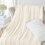 Walensee Fleece Blanket Plush Throw Fuzzy Lightweight (XL-Twin Size 66x90 Cream) Super Soft Microfiber Flannel Blankets for Couch, Bed, Sofa Ultra Luxurious Warm and Cozy for All Seasons