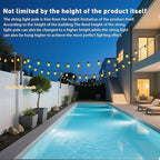 4 Pack 2.8Ft Suspension Outdoor String Light Poles for Outside String Lights Hanging,with Clip and Holder,Light Post Mounting Stand for Patio Fence Wall Garden Backyard Deck