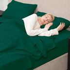 Mejoroom Full Size Sheet Sets - 16 Inch Deep Pocket Sheets & Pillowcase Sets - 1800 Collection Microfiber Bed Sheet Set - Extra Soft, Fade & Wrinkle Resistant - 4 Piece (Full, Emerald Green)