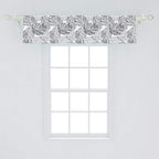 Ambesonne Tropical Window Valance, Exotic Jungle Palm Leaves Print in Greyscale Shades Floral Details, Curtain Valance for Kitchen Bedroom Decor with Rod Pocket, 54" X 12", Dimgray Pale Taupe White