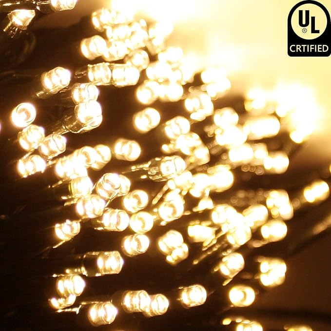 Connectable 240LED 88Ft 13Modes Christmas Lights Outdoor Indoor | Extendable Green Wire Christmas String Lights with Timer | Twinkle Fairy Light Plug in for Xmas Tree Garden Decor Party (Warm White)