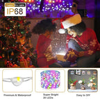 36 Pack Fairy Lights Battery Operated, 3 Speed Modes, Extra 40 Batteries for Replacement, 7Ft 20 LED String Lights, Waterproof Copper Wire, Twinkle Firefly Lights for Christmas Decorations,Colorful