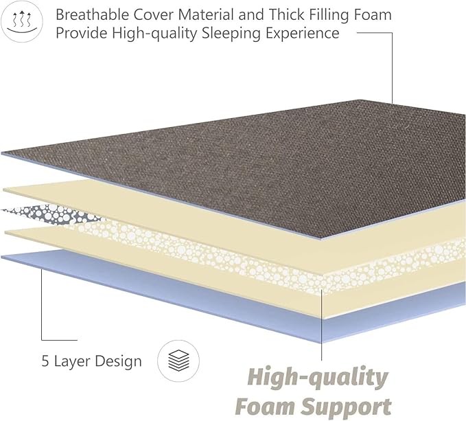 MAXYOYO Japanese Shiki Futon Mattress Floor Mattress Thicken Tatami Mat Sleeping Pad Roll Up Mattress Floor Lounger Bed Folding Couch Bed Mattress Pad for Guest Room, Charcoal Grey, King