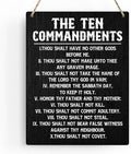 Inspirational Bible Verses Ten Commandments Wall Decor Christian 10 Commandments Wall Art Wooden Hanging Sign Rustic Scripture The Ten Commandments Wall Art for Home Office Decoration 8x10 Inches