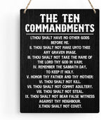 Inspirational Bible Verses Ten Commandments Wall Decor Christian 10 Commandments Wall Art Wooden Hanging Sign Rustic Scripture The Ten Commandments Wall Art for Home Office Decoration 8x10 Inches