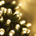 5mm LED Wide Angle Warm White Prelamped Light Set, Green Wire - 70 5mm Warm White LED Christmas Lights, 6" Spacing