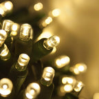 5mm LED Wide Angle Warm White Prelamped Light Set, Green Wire - 70 5mm Warm White LED Christmas Lights, 6" Spacing