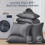 HEVUMYI Full Comforter Set - 7-Piece All Season Bed in a Bag Full, Ultra Soft Bedding Set with Comforter, Flat Sheet, Fitted Sheet, Pillowcases, Pillow Shams, Dark Grey