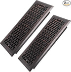 4x12 Inches 2 Pack Heavy Duty Walkable Floor Register - Easy Adjust Air Supply Lever Decorative Floor Vent Covers - Boston Design Vent Covers for Home - Oil Rubbed Bronze