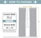 ChrisDowa 100% Blackout Curtains for Bedroom with Black Liner, 2 Thick Layers Total Blackout Thermal Insulated Grommet Long Window Curtains 2 Panels Set (Brown, 52 x 95 Inch)