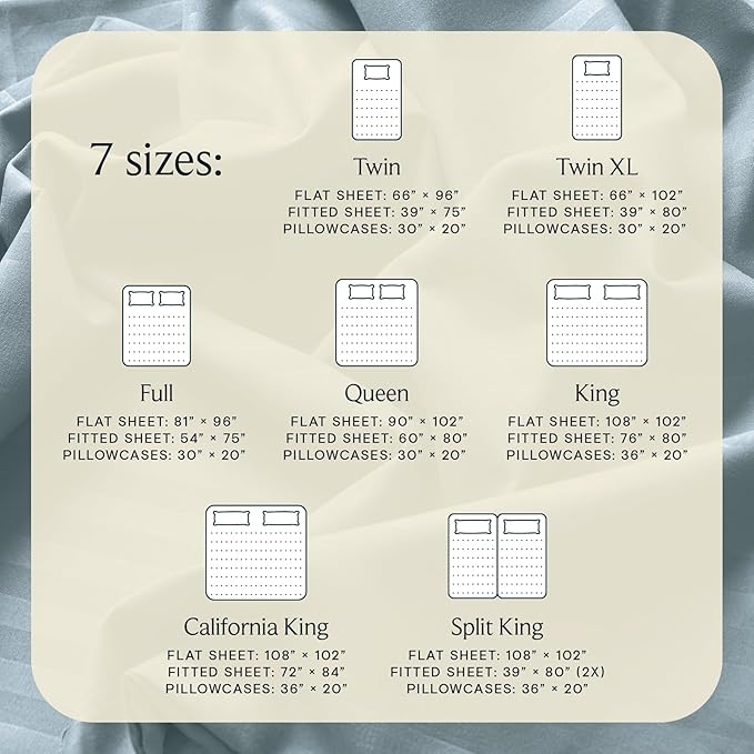 LuxClub 4 PC Queen Size Sheet Set Bed Sheets, Breathable Luxury Deep Pockets 16" Wrinkle Free Cooling Sheets Machine Washable Hotel Bedding (Queen, Striped Light Blue)