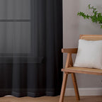 Aiyufeng Black Sheer Curtains 90" Long for Living Room Windows, Voile Sheer Casual Light Filtering Window Curtain Drapes for Bedroom, 42" Wide, Set of 2