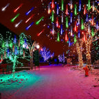 Kwaiffeo Multicolor Icicle Lights Outdoor, Waterproof 40-Tube Meteor Shower Lights for Christmas New Year Party Outside Decor, Equivalent to 5 Sets of 8-Tubes