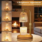 Amber Candle Warmer Lamp with Timer Dimmable,Birthday Gifts for Women Sister,House Warming Gifts New Home,Adjustable Height Wax Melt Warmer for Jar Candles,Ideal for Office,Bedroom Home Decor