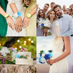 Artificial Flowers Realistic Roses, 25pcs Blue & White Real Looking Fake Roses with Stem for DIY Wedding Bouquets Centerpieces Bridal Shower Party Home Romantic Decorations (25pcs, Shades of Blue)