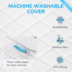 RECCI 2 Inch King Size Mattress Topper, 100% CertiPUR-US Certified Memory Foam, Pressure Relieving, Removable & Washable Cover, Ideal for Back Pain, Easy to Clean, Durable & Multi-Use
