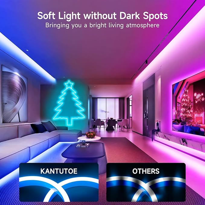 LED Neon Rope Lights, 16.4ft RGB LED Light Strip, 24V Music Sync App/Remote Control DIY Rope Light, IP67 Waterproof Gaming Neon Strip Lights for Bedroom Indoor Oudoor Décor
