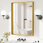 24”x36” Bathroom Vanity Mirror, Gold Framed Rectangle Mirrors, Modern Wall Mirror for Over Sink, Living Room, Bedroom, Entryway Mirrors Horizontally or Vertically