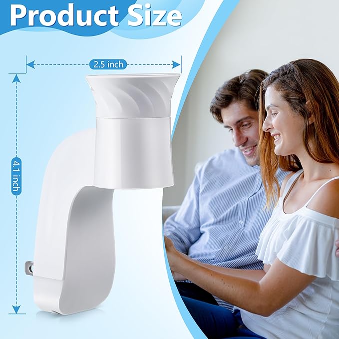 3 Pack Wall Fragrance Plug in Compatible with Bath and Body Works WallFlower Fragrances, ETL Certified, Rotatable, Precise Scent Control Fragrance Diffuser Plug for Home, Office (White)