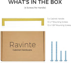 Ravinte 5 Pack 7-1/2 Inch Kitchen Square Cabinet Handles Brushed Brass Pulls Kitchen Cabinet Hardware Handles for Cupboard Drawer Pulls