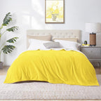 Walensee Sherpa Fleece Blanket (Twin Size 60”x80” Yellow) Plush Throw Fuzzy Super Soft Reversible Microfiber Flannel Blankets for Couch, Bed, Sofa Ultra Luxurious Warm and Cozy for All Seasons