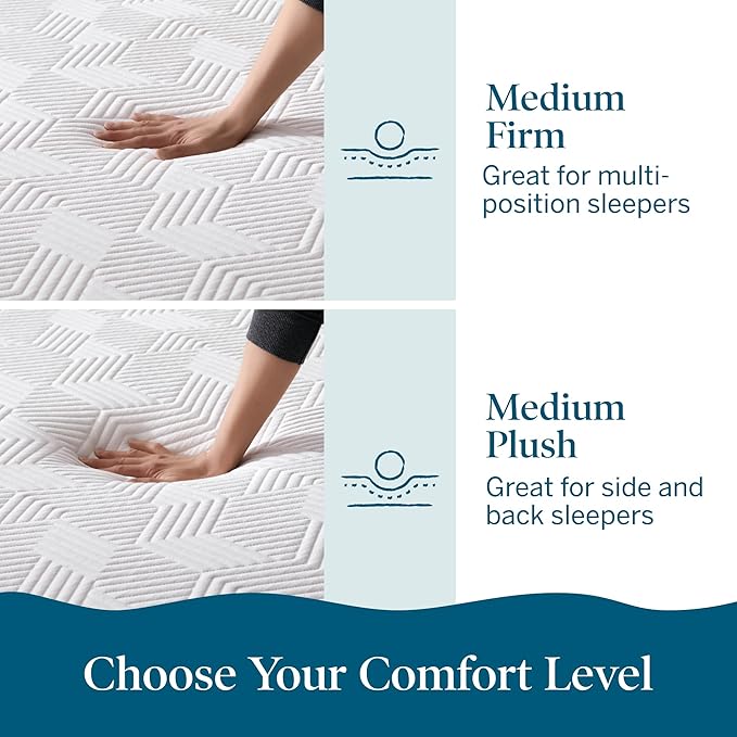 Lucid 12 Inch Memory Foam Mattress - Medium Firm Feel - Infused with Refreshing Bamboo Charcoal and Cooling Gel - Bed in a Box - Temperature Regulating - Pressure Relief - Breathable - Queen Size