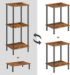 HOOBRO End Tables Set of 2, Small Side Table, Nightstand with 2-Layer Storage Shelves, Sofa Table for Small Spaces, Living Room, Bedroom, Stable Frame, Easy Assembly, Rustic Brown BF09BZP201