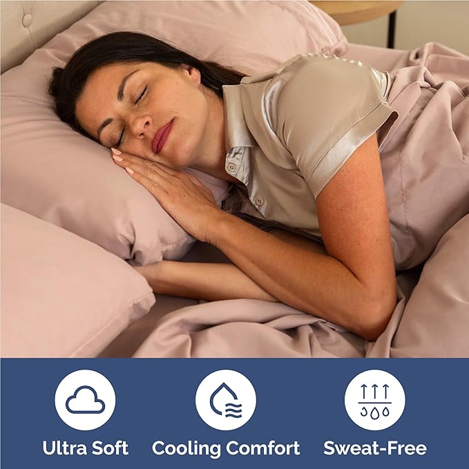 Full Size 4 Piece Sheet Set - Comfy Breathable & Cooling Bed Sheets Set - Hotel Luxury Bedding for Women, Men, Kids, Teens, Boys & Girls - Deep Pockets, Ultra-Soft and Wrinkle Free - Oeko-Tex - Mauve