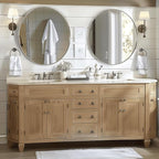 ANDY STAR 30" Round Brushed Nickel Bathroom Mirror, Silver Wall Mirror for Bathroom，Metal Round Circle Mirror for Wall, Bathroom (Premium Stainless Steel Frame)