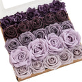 Ling's Moment Artificial Flowers Fake Roses Faux Peony Foam Gardenia Combo for DIY Wedding Bouquets Centerpieces Arrangements Bridal Shower Party Home Decorations, Lavender & Purple, 24pcs