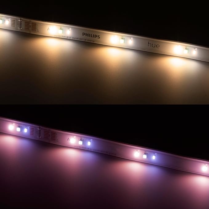 Philips Hue Indoor 3-Foot Smart LED Light Strip Plus Extension - Color-Changing Single-Color Effect - Requires Base Kit - Control with Hue App - Works with Alexa, Google Assistant and Apple HomeKit