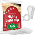 SEWANTA Christmas Light Clips - Set of 400 Mini Clips for Gutters and Shingles - Hanging Outdoor Lights - USA Made - No Tools Required