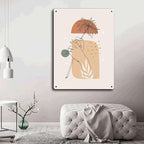 Metal Tin Signs Scandinavian Floral Line Metal Aluminum Signs 12x16inch Tin Sign