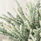 Artificial Lavender Flowers with Vase,Fake Lavender Plant Artificial in Metal Vase for Kitchen Counter Rustic Farmhouse Decor (Heart,White)
