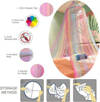 Eimilaly Princess Rainbow Bed Canopy with Stars Glow in The Dark, Bed Canopy for Girls Room Decor or Unicorn Theme Party
